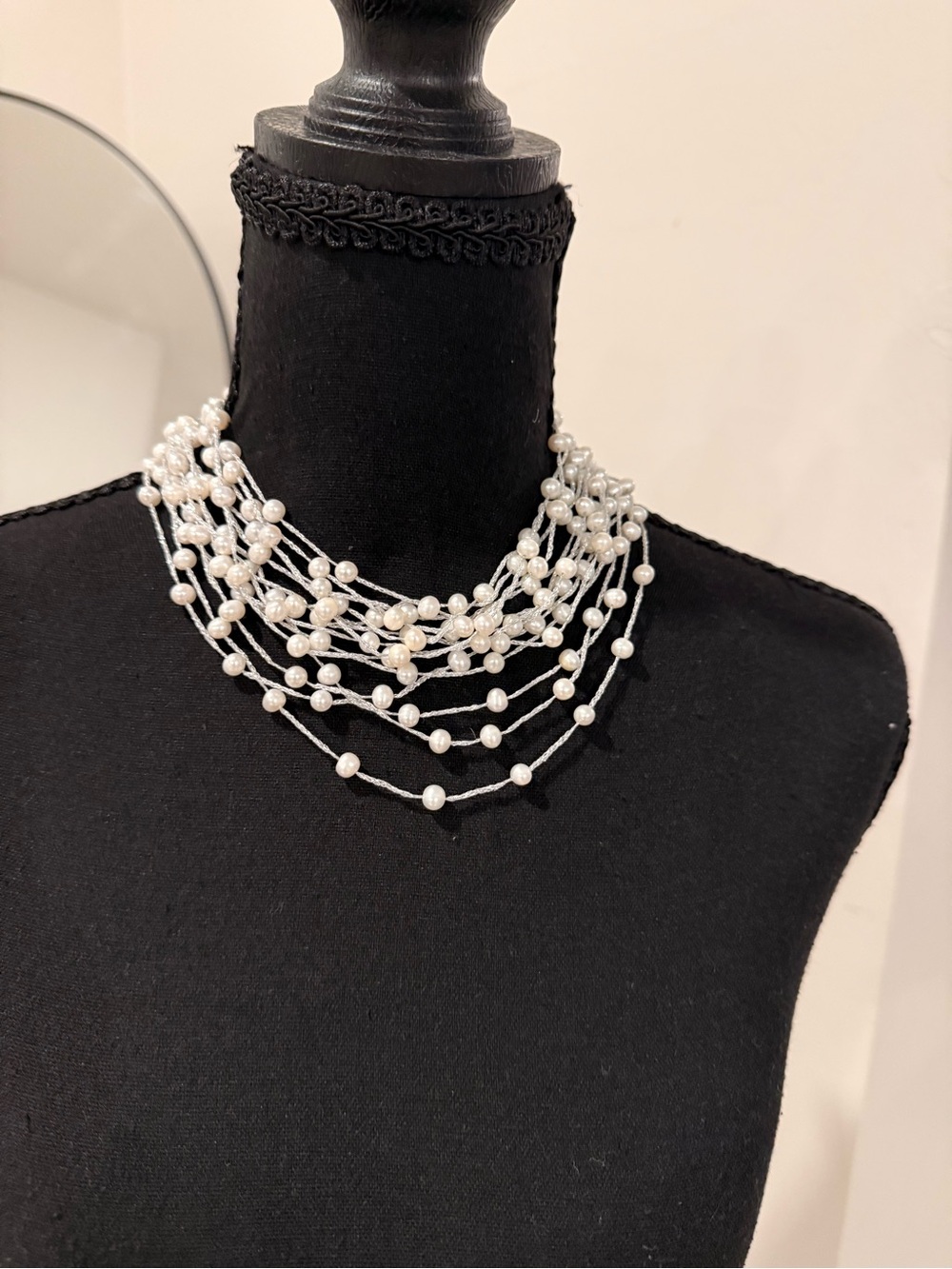 Layered White Pearl Multi-Strand Necklace for Women